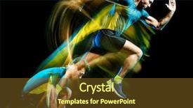  Presentation with black man - PPT theme consisting of one caucasian runner running jogger background and a tawny brown colored foreground