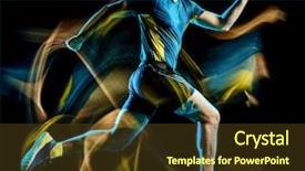  Presentation with trail running runner - Beautiful presentation featuring one caucasian runner running jogger backdrop and a tawny brown colored foreground