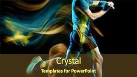  Presentation with trail running runner - Presentation design featuring one caucasian runner running jogger background and a tawny brown colored foreground