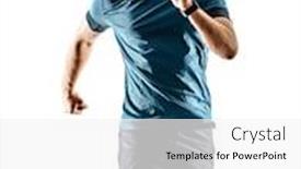  Presentation with running - Amazing slide set having one-caucasian-runner-running-jogger backdrop and a white colored foreground
