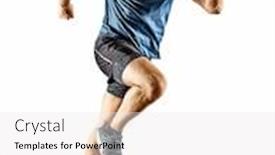  Presentation with trail running runner - PPT theme with one-caucasian-runner-running-jogger background and a white colored foreground