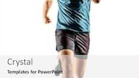  Presentation with running - PPT layouts having one-caucasian-runner-running-jogger background and a white colored foreground