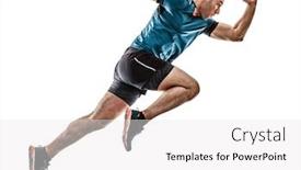  Presentation with trail running runner - PPT theme featuring one-caucasian-runner-running-jogger background and a white colored foreground