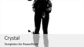  Presentation with scuba diving - Cool new slide deck with one caucasian scuba diver diving backdrop and a light gray colored foreground