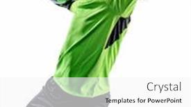  Presentation with shadow - Presentation design consisting of one-caucasian-soccer-player-goalkeeper background and a white colored foreground