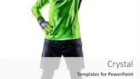 Presentation with shadow - Cool new theme with one-caucasian-soccer-player-goalkeeper backdrop and a white colored foreground