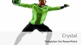  Presentation with soccer - Beautiful slides featuring one-caucasian-soccer-player-goalkeeper backdrop and a white colored foreground