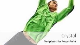  Presentation with soccer - Theme with one-caucasian-soccer-player-goalkeeper background and a white colored foreground