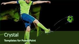  Presentation with black light - Beautiful theme featuring one caucasian soccer player man backdrop and a tawny brown colored foreground