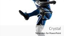  Presentation with soccer - Presentation design consisting of one caucasian soccer player man background and a white colored foreground