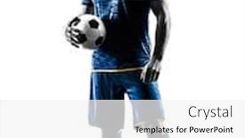  Presentation with soccer - PPT theme having one caucasian soccer player man background and a white colored foreground