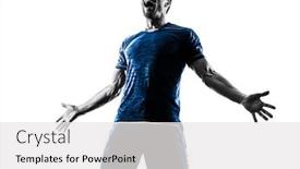  Presentation with soccer - Amazing slide deck having one-caucasian-soccer-player-man backdrop and a white colored foreground