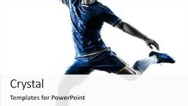  Presentation with soccer - Slide deck featuring one caucasian soccer player man background and a white colored foreground