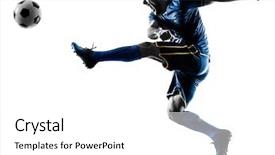  Presentation with soccer - Theme with one caucasian soccer player man background and a white colored foreground