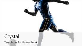  Presentation with soccer - Slides consisting of one caucasian soccer player man background and a white colored foreground