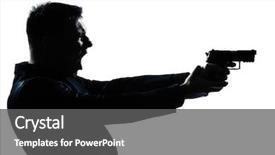  Presentation with detective - Theme having one caucasian spy criminal policeman background and a dark gray colored foreground