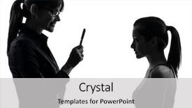  Presentation with teacher parent - Cool new slide set with one caucasian teacher woman mother backdrop and a light gray colored foreground