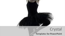  Presentation with ballerina - Slide set having one-caucasian-woman-ballerina-dancer background and a light gray colored foreground