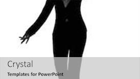  Presentation with dancing - Slides with one caucasian woman dancer dancing in silhouette on white background background and a light gray colored foreground