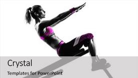  Presentation with exercise kids kid doing fitness - Presentation theme consisting of one caucasian woman exercising fitness background and a  colored foreground