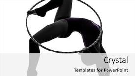  Presentation with rhythmic gymnastics gymnastics - Amazing PPT theme having caucasian woman exercising rhythmic gymnastics backdrop and a white colored foreground