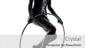  Presentation with rhythmic gymnastics gymnastics - PPT theme having one-caucasian-woman-exercising-rhythmic background and a light gray colored foreground