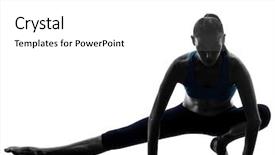  Presentation with world war one trenches - Amazing theme having one caucasian woman exercising yoga backdrop and a white colored foreground