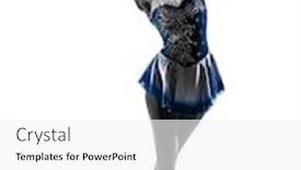  Presentation with skating - Theme having one caucasian woman ice skater skating in silhouette on white background background and a white colored foreground