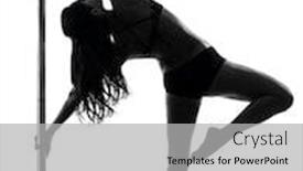 Presentation with pole - PPT theme featuring one caucasian woman pole dancer background and a light gray colored foreground