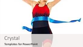  Presentation with triathlon - Amazing presentation theme having one-caucasian-woman-practicing-triathlon backdrop and a white colored foreground