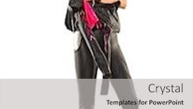  Presentation with ironman - Presentation consisting of one-caucasian-woman-practicing-triathlon background and a light gray colored foreground