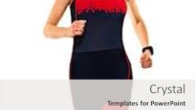  Presentation with ironman - Beautiful PPT layouts featuring one-caucasian-woman-practicing-triathlon backdrop and a white colored foreground