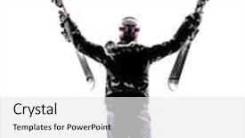  Presentation with skiing - Cool new presentation design with glow elegance luxury streaks backgrounds backdrop and a tawny brown colored foreground