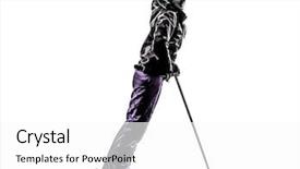  Presentation with sad woman silhouette - Slides consisting of one caucasian woman skier skiing background and a  colored foreground
