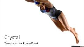  Presentation with woman sport - Theme featuring one-caucasian-woman-sport-swimmer background and a white colored foreground