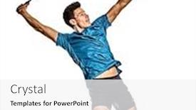  Presentation with badminton - Presentation theme having one-caucasian-youg-badminton-player background and a white colored foreground