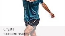  Presentation with badminton - Amazing slides having one-caucasian-youg-badminton-player backdrop and a light gray colored foreground