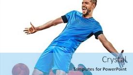  Presentation with soccer - Audience pleasing slide set consisting of one-caucasian-youg-soccer-player backdrop and a light blue colored foreground