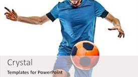  Presentation with soccer - Cool new PPT layouts with one-caucasian-youg-soccer-player backdrop and a lemonade colored foreground