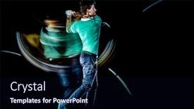  Presentation with swing - PPT layouts with swing isolated on black background background and a navy blue colored foreground