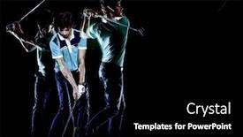  Presentation with black man - Audience pleasing slide set consisting of one-caucasian-young-golfer-man backdrop and a black colored foreground