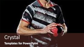  Presentation with handball - Slide deck enhanced with one-caucasian-young-handball-player background and a tawny brown colored foreground