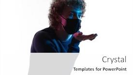  Presentation with kiss - Amazing PPT theme having one-caucasian-young-man-headshot backdrop and a white colored foreground