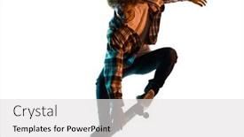  Presentation with shadow - Colorful slide deck enhanced with one-caucasian-young-man-skateboarder backdrop and a light gray colored foreground