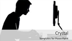  Presentation with disability sports silhouette - PPT theme consisting of one caucasian young teenager silhouette background and a white colored foreground