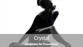  Presentation with ballerina - Beautiful PPT theme featuring one caucasian young woman ballerina backdrop and a gray colored foreground