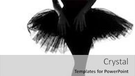  Presentation with ballerina - Theme featuring caucasian young woman ballerina ballet background and a light gray colored foreground