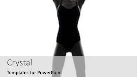  Presentation with ballerina - Presentation consisting of one caucasian young woman ballerina ballet dancer stretching warming up in silhouette studio on white background background and a light gray colored foreground