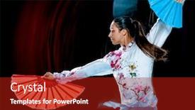  Presentation with tai chi - Theme enhanced with one-chinese-woman-partacticing-tai background and a crimson colored foreground