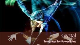  Presentation with hip hop dancing - Presentation theme featuring one chinese young man hip background and a tawny brown colored foreground